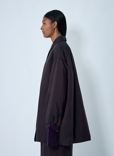 Striped Button-Down Shirt Dries Van Noten Striped Button-Down Shirt Burgundy dvn0262007
