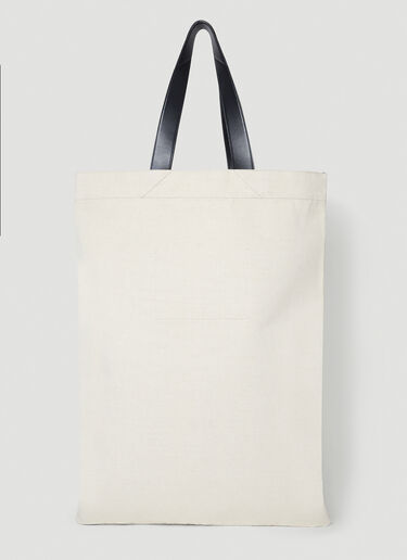 Jil Sander Grande Flat Canvas Tote Bag Beige jil0241037