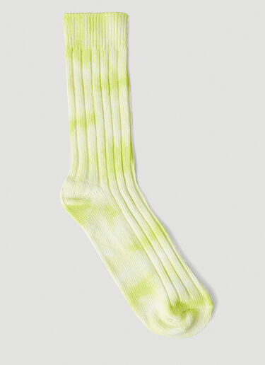 Stüssy Tie Dye Ribbed Crew Socks Yellow sts0348029