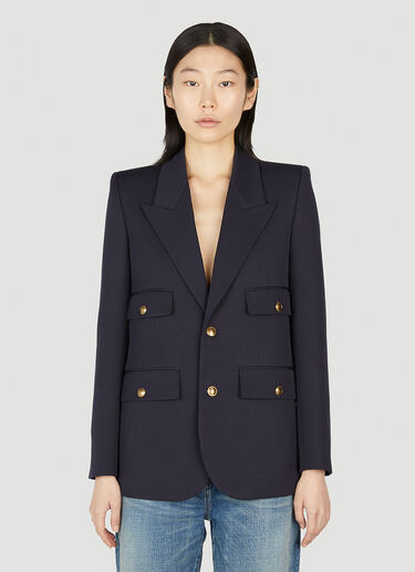 Saint Laurent Tailored Blazer Blue sla0251018