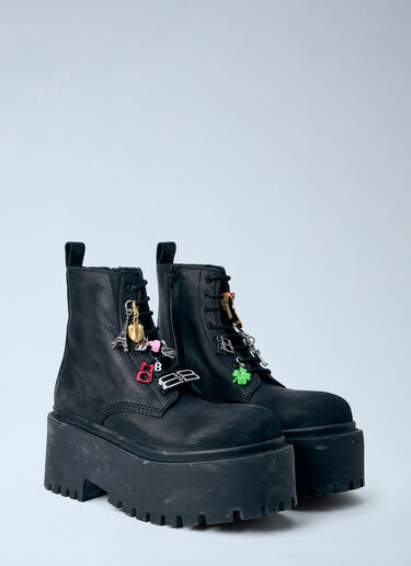 Balenciaga Charm-Detail Platform Boots Black bal0263022