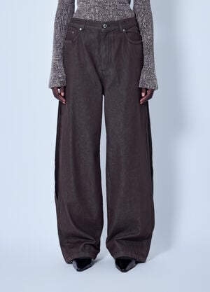 Sportmax Beati Denim Palazzo Trousers Brown spx0266012