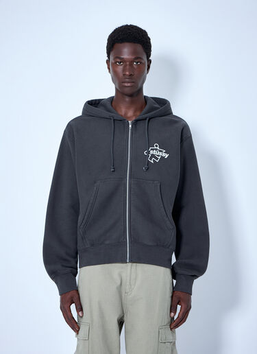 LN-CC® - Stüssy: Surf Size Dyed Zip Hoodie - Grey Stüssy Surf Size Dyed Zip Hoodie Grey sts0164027