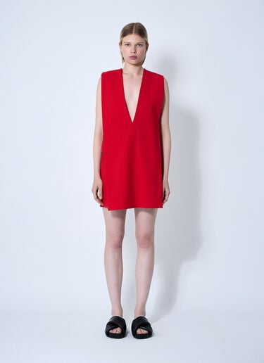 Sportmax Plunge Mini Dress With Belt Red spx0260010