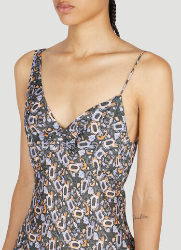 Lucia Printed Midi Dress Isabel Marant Lucia Printed Midi Dress Grey ibm0253005
