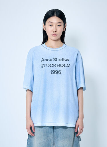 Acne Studios Logo Print T-Shirt Blue acn0259029