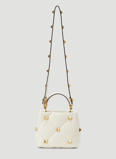 Valentino Roman Stud Small Shoulder Bag Cream val0244012