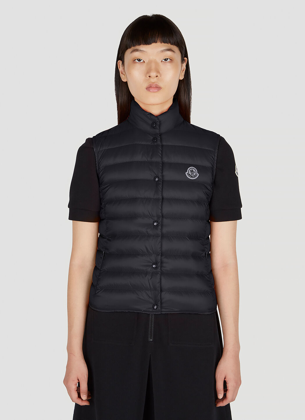 Womens black moncler gilet discount