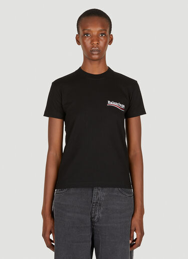 Balenciaga Logo Print T-Shirt Black bal0249129