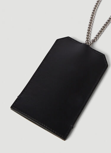 Saint Laurent 커브 체인 카드홀더 Black sla0149068