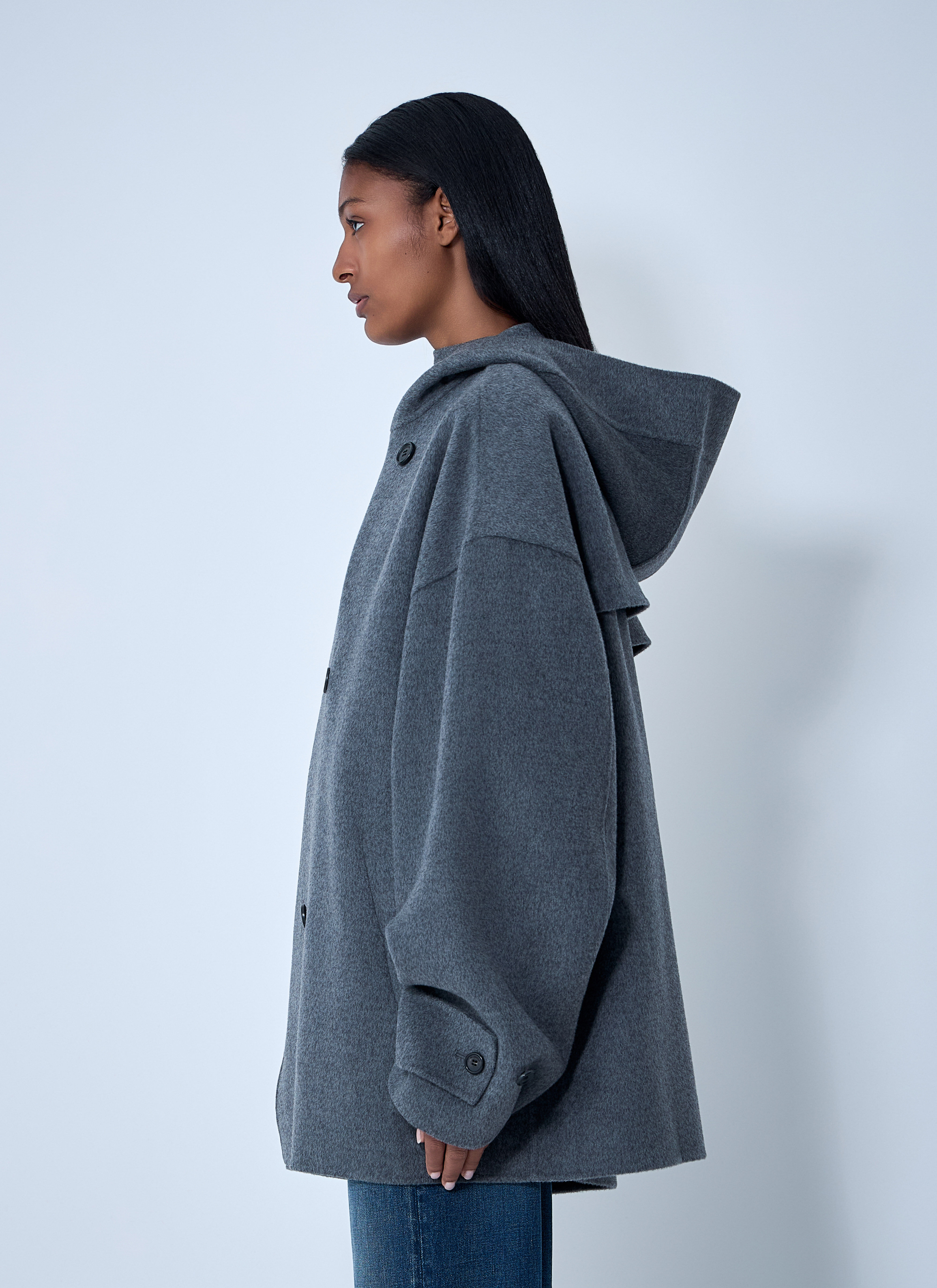 JW Anderson Women's' Oversized Pea Coat in Charcoal | LN-CC®