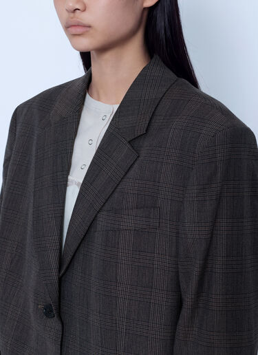 LN-CC® - Acne Studios: Checked Wool Blazer - Brown Acne Studios Checked Wool Blazer Brown acn0265070