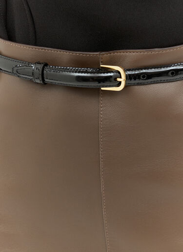 TOTEME Thin Patent Leather Belt Black tot0258016
