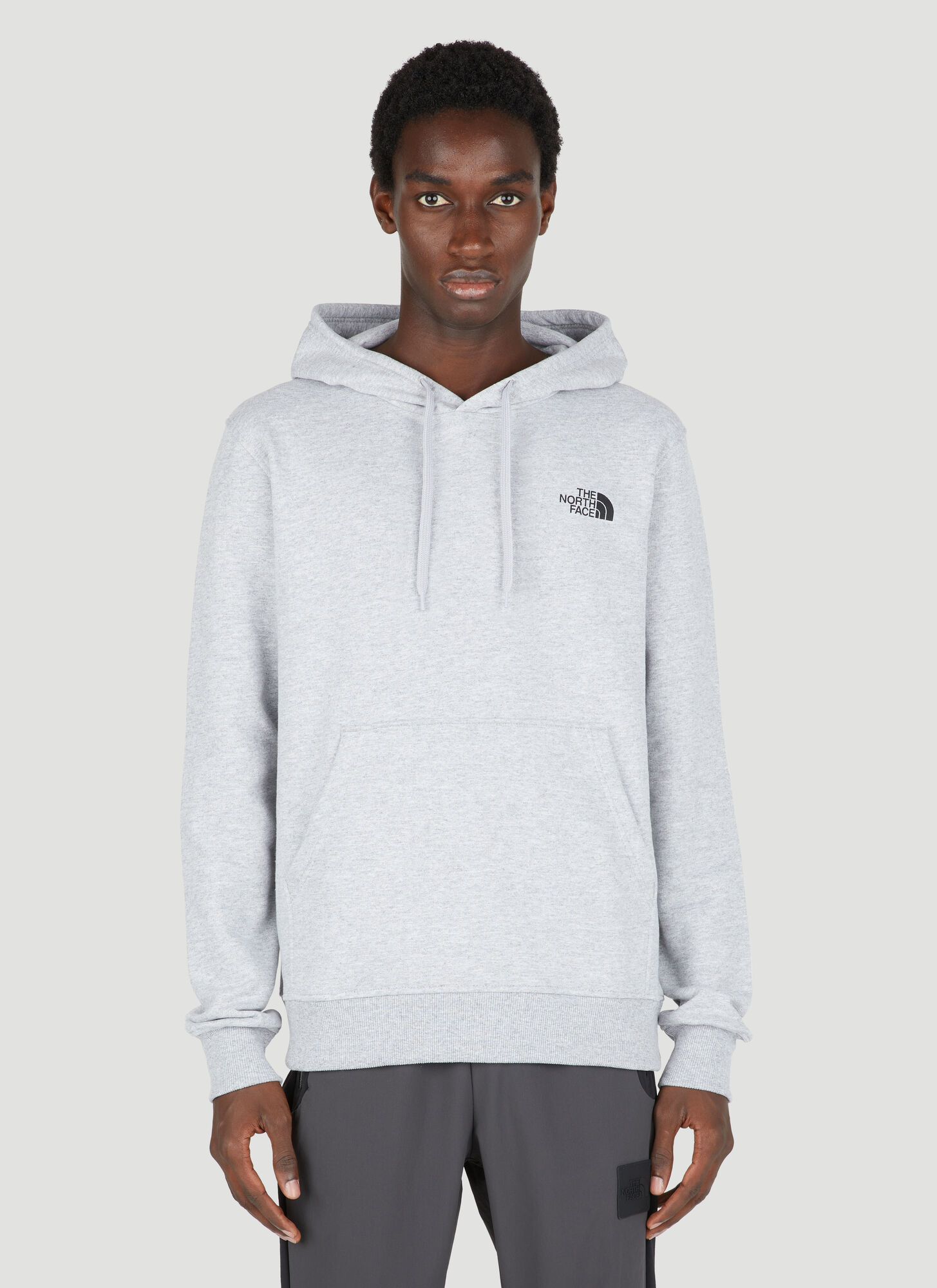 The North Face Logo Print Hooded Sweatshirt In Grey