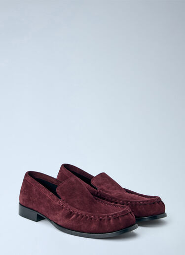 LN-CC® - Dries Van Noten: Suede Finish Loafers - Burgundy Dries Van Noten Suede Finish Loafers Burgundy dvn0265030