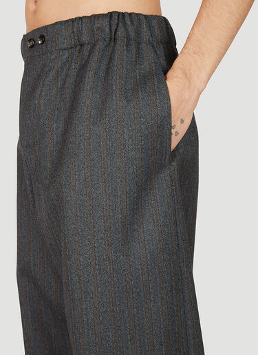 Bottega Veneta Pinstripe Wool Chevron Pants Grey bov0154010