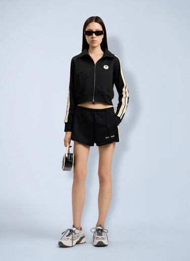 Palm Angels Tree Logo Crop Track Jacket Black pma0264181