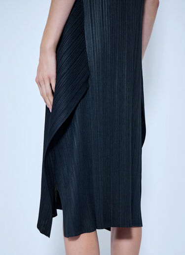 LN-CC® - Pleats Please Issey Miyake: September Pleated Midi Dress - Black Pleats Please Issey Miyake September Pleated Midi Dress Black plp0266027