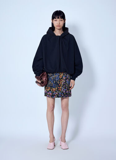 LN-CC® - Dries Van Noten: Relaxed Hoodie with Gathered Neckline - Black Dries Van Noten Relaxed Hoodie with Gathered Neckline Black dvn0266021
