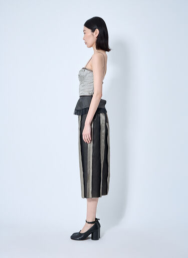 Maison Margiela Contrast Panel Silk Midi Dress Black mla0259007