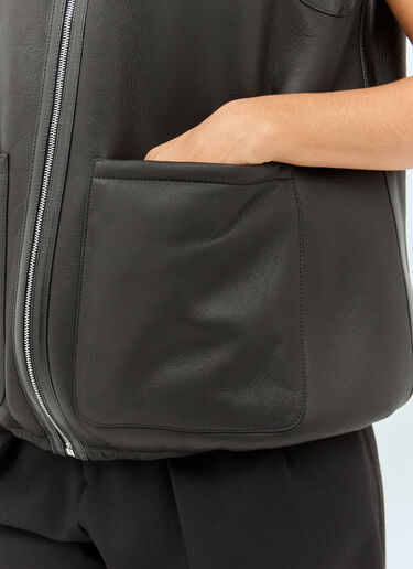 Gucci Reversible Shearling Vest Black guc0257029