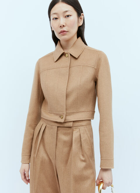 Max Mara Wool Biker Jacket Camel max0254065