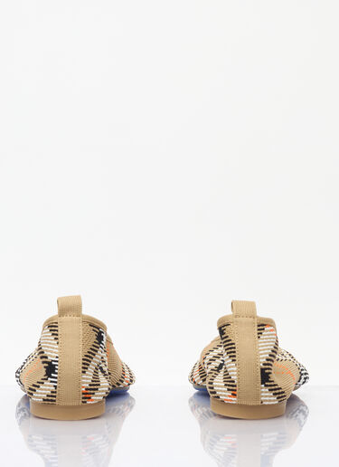 Burberry 格纹针织婴儿芭蕾鞋 米色 bur0258020