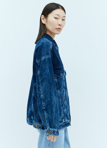 Miu Miu Washed Velvet Blouson Jacket Blue miu0255011