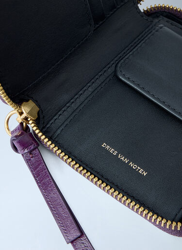LN-CC® - Dries Van Noten: Striped Leather Wallet - Blue Dries Van Noten Striped Leather Wallet Blue dvn0264043