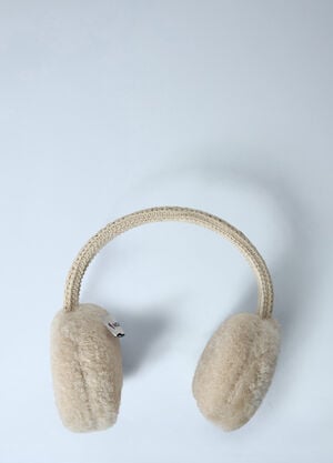 Moncler Logo Motif Earmuffs Cream mon0263034