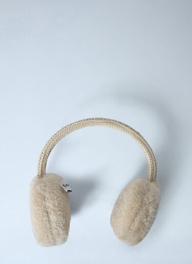 Moncler Logo Motif Earmuffs Cream mon0263034