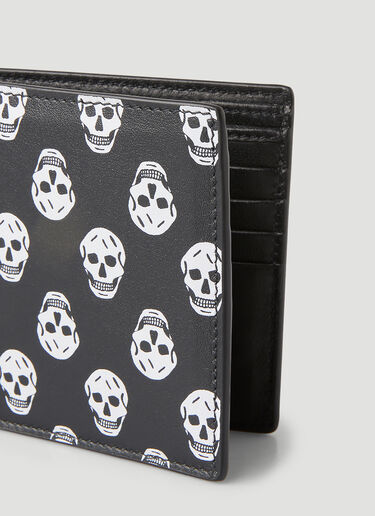 Alexander McQueen Skull Print Billfold Wallet Black amq0148047