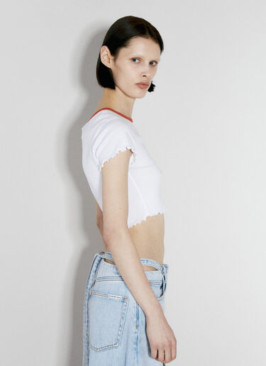 Alexander Wang Lettuce-Hem Crop Top White awg0255031