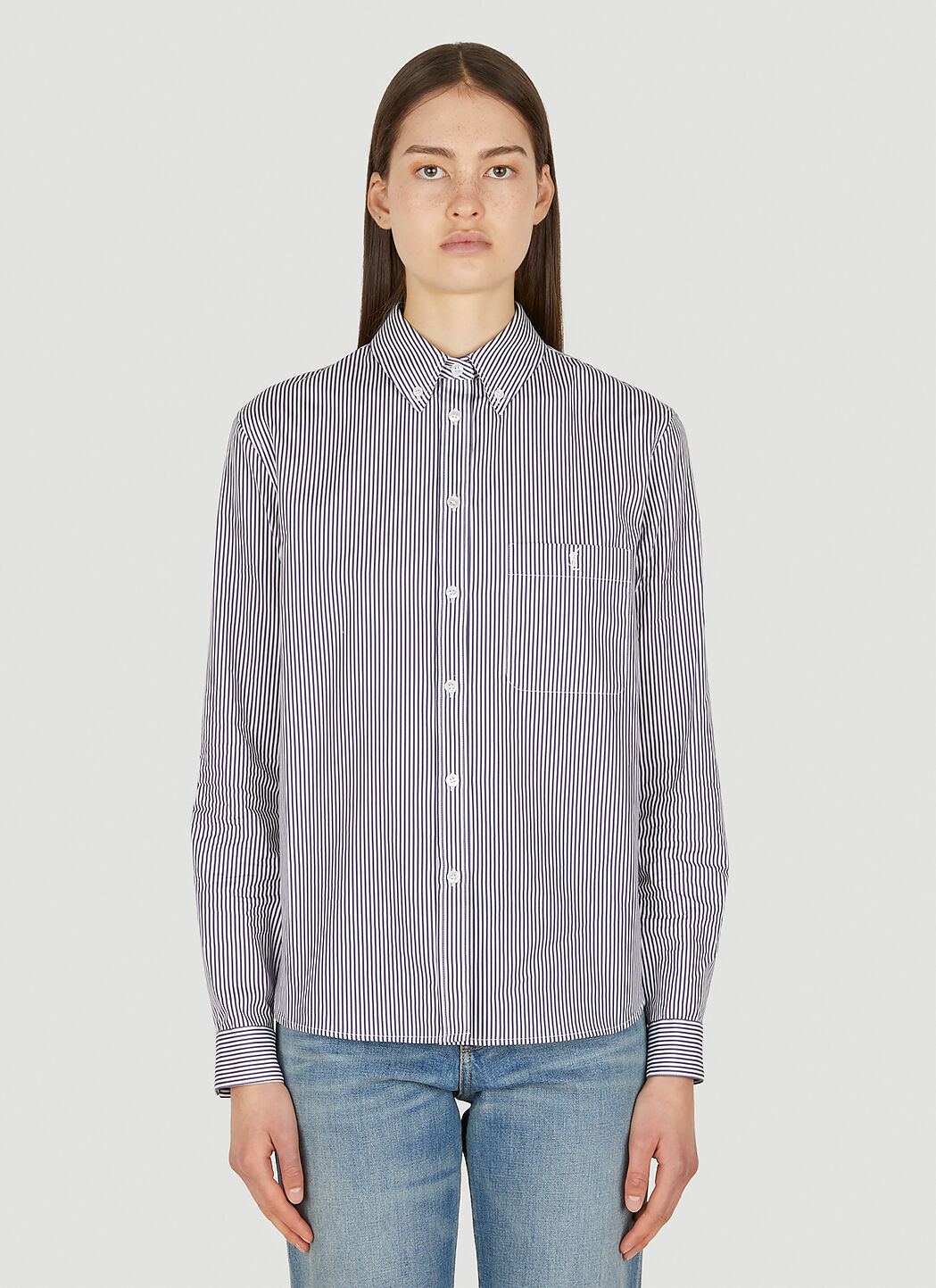 Saint laurent deals blue shirt