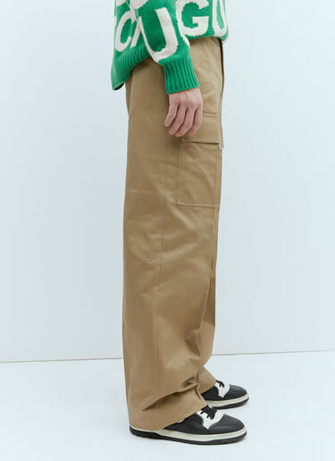 Gucci Wide-Leg Cotton Cargo Pants Beige guc0155038