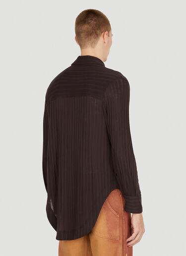 Eckhaus Latta シュランク ボタンダウンシャツ ブラウン eck0151004