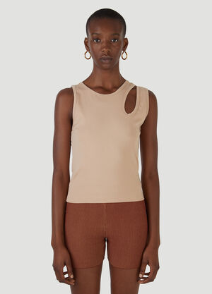 Wynn Hamlyn Tear Drop Jersey Tank Top Beige wyh0247014