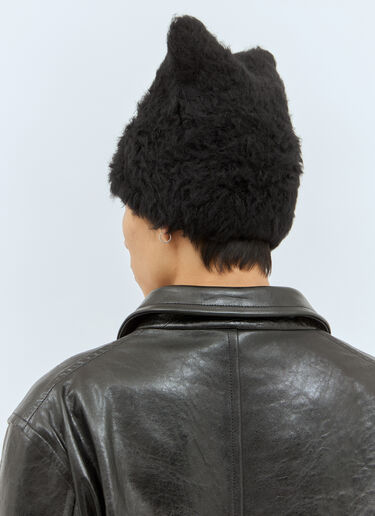 Acne Studios Fluffy Square Beanie Hat Black acn0158027