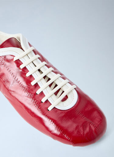 LN-CC® - Dries Van Noten: Leather Lace-Up Sneakers - Red Dries Van Noten Leather Lace-Up Sneakers Red dvn0264055