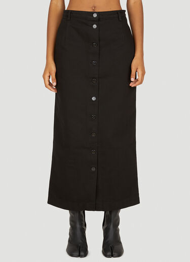 Raf Simons Button Down Denim Skirt Black raf0250004