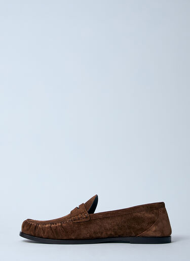 Saint Laurent Laurent Suede Loafers Brown sla0159014