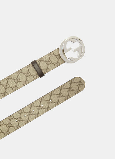 Gucci GG Supreme Monogram Buckle Belt Beige guc0131030