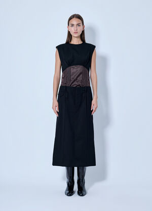 Marni Sleeveless Dress with Contrast Waist Panel Black mni0266001