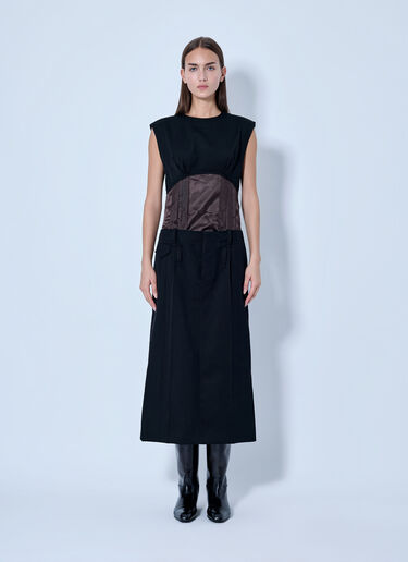 Marni Sleeveless Dress with Contrast Waist Panel Black mni0266001
