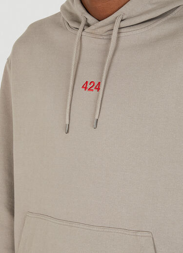 424 Logo Embroidered Hooded Sweatshirt Beige ftf0148004