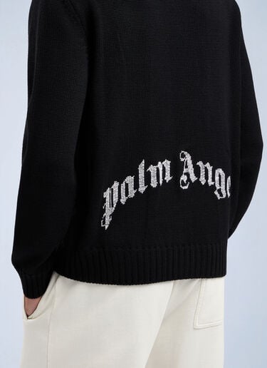 Palm Angels Back Curved Logo Sweater Black pma0164273