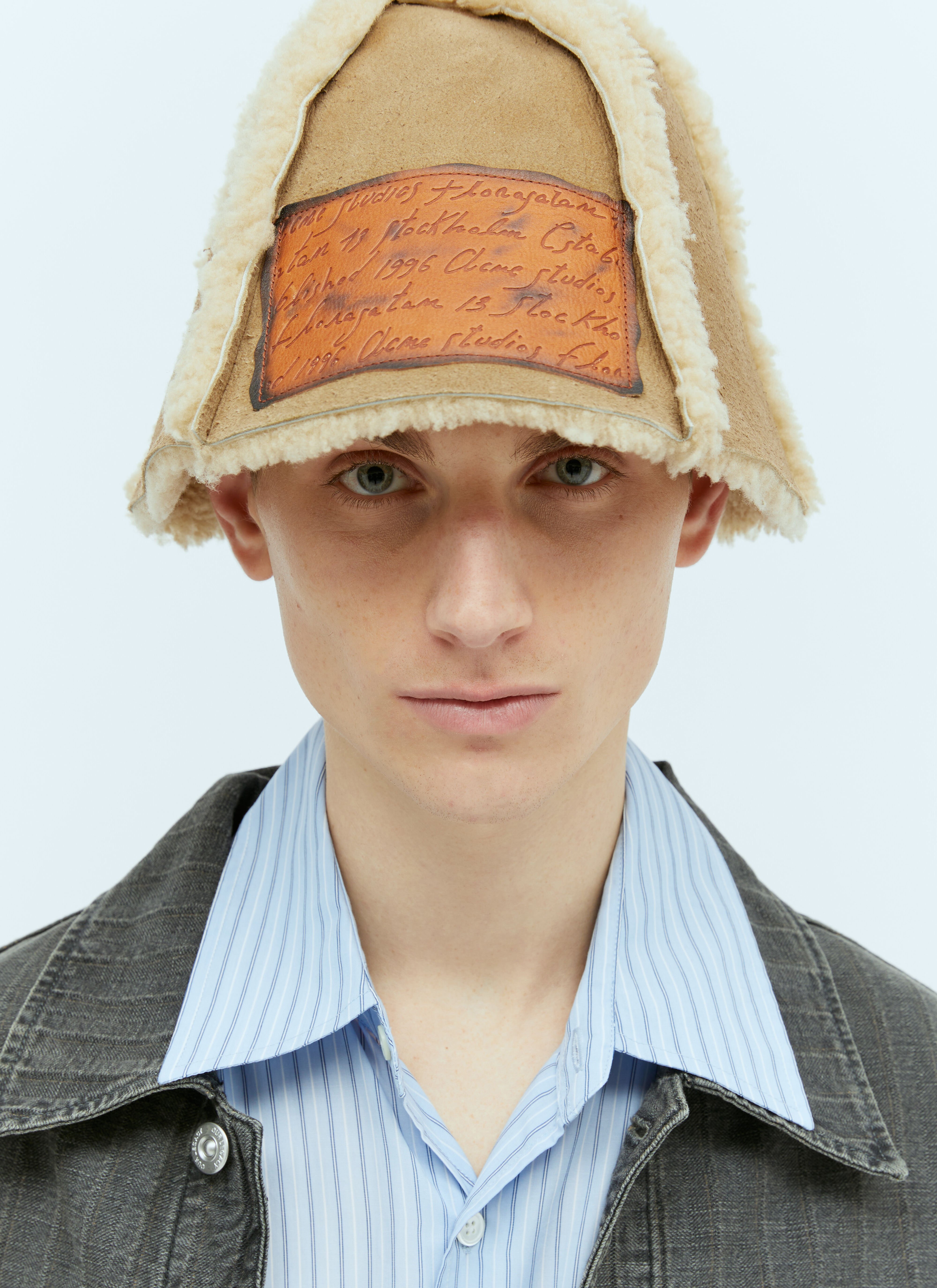 Acne Studios Shearling Bucket Hat Camel acn0154033