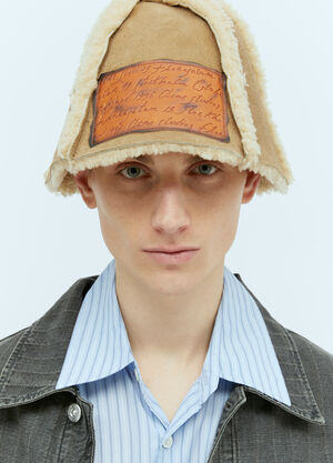 Burberry Shearling Bucket Hat Beige bur0154025