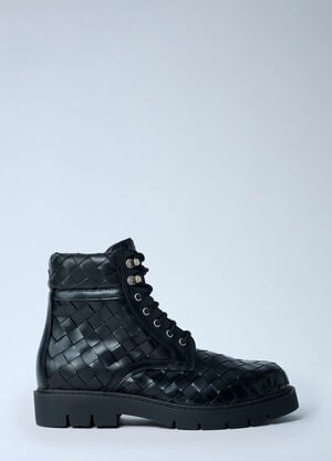 Bottega Veneta Haddock Lace-Up Ankle Boots Black bov0161011