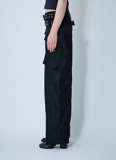 GANNI Duchesse Cargo Pants Black gan0260013